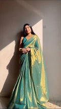 Pastel Green Soft Tissue Silk Work Saree for USA Women, Saree For USA Women, Party Wear Saree, Wedding Wear Saree, Saree Blouse, Sarees.