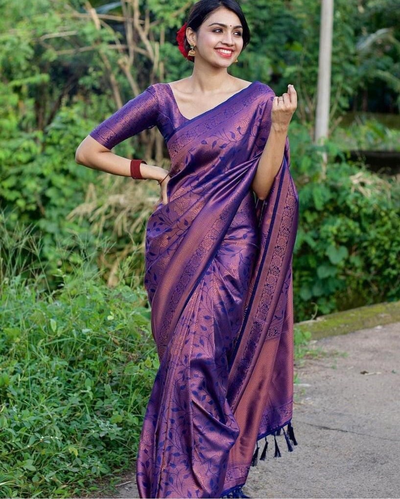 Purple Silk Saree Etsy Canada