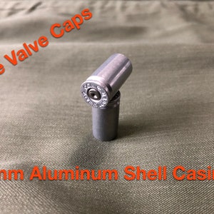 Alx2 9mm Aluminum Shell Casing Valve Caps, Motorcycle/Bicycle Tire Valve, Stem Caps and O-Ring Seal (2 Caps)