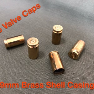 Znx5 9mm Brass Shell Casing Valve Caps, Jeep/Off-Road Vehicle Tire Valve, Stem Caps and O-Ring Seal (5 Caps)