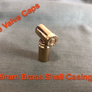 Znx2 9mm Brass Shell Casing Valve Caps, Motorcycle/Bicycle Tire Valve, Stem Caps and O-Ring Seal (2 Caps)