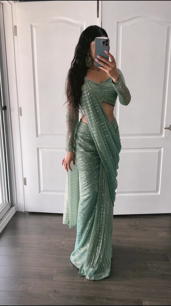 Most Beautiful Ready to Wear Saree With Attached Dupatta wedding Function Saree designer Bollywood Style Saree bollywood Designer Saree Etsy UK
