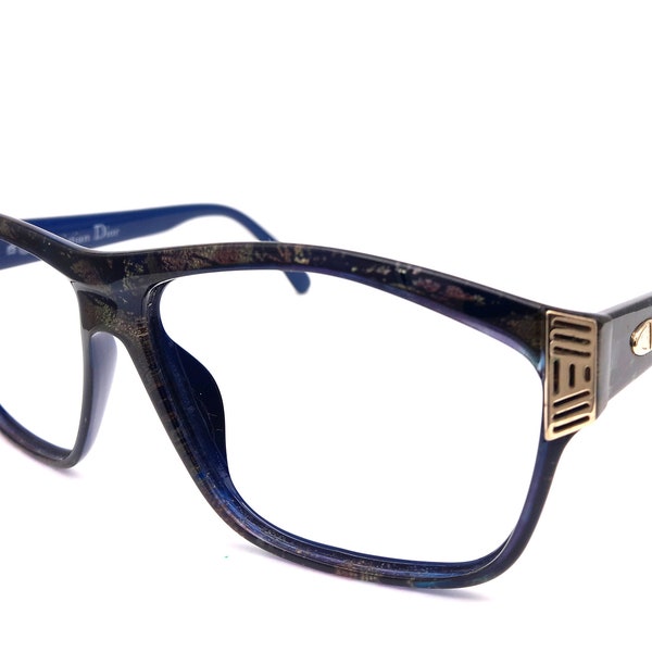 Chistian Dior 2436 glasses (glasses frame)  A magnificent original Vintage 80's Oversized Retro Vintage Oldstyle Blau Gold man