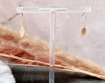 Gold Leaf Earrings | Delicate Earrings | Cute Earrings | 14k Gold Filled Earrings | Dainty Earrings | Elegant Earrings
