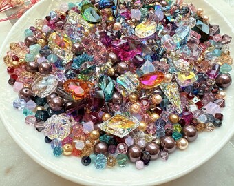 Swarovski Crystal Beads and Pendants Assortment Mix Scoop | Loose Assorted Crystal Mix | Crystal Confetti | Swarovski Crystal Bead Soup