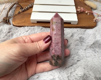 Gorgeous Small Rhodonite Tower Obelisk