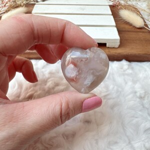 Beautiful Mini Flower Agate Heart