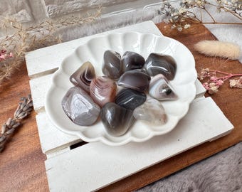 50g Lot of Extra Small Botswana Agate Tumbles - Intuitively Chosen