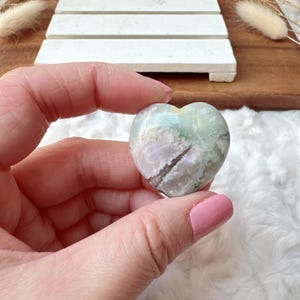 Beautiful Mini Flower Agate Heart