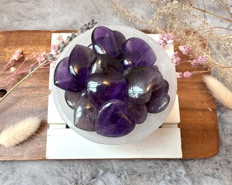 Mini Amethyst Crystal Heart | Purple Heart Stone Carving | Amethyst Crystal | Purple Heart Crystal | Cute Purple Heart Crystal