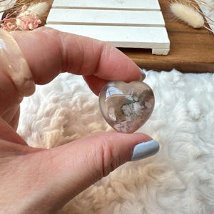 Beautiful Mini Flower Agate Heart