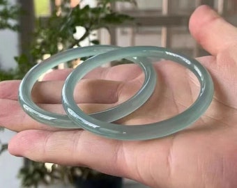 Bracciale in vera giada, regalo in vero braccialetto di giada per la mamma, bellissimo diametro interno del braccialetto naturale (52-64)