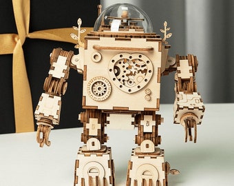 Robot Wooden Music Box Model Kit 