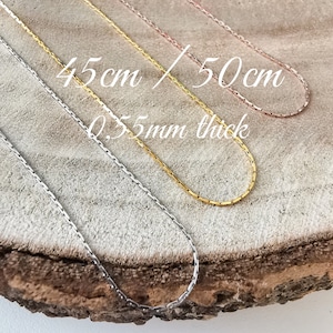 925 Silver Cardano chain in 45 cm and 50 cm, 0.55 mm thick | Real silver.