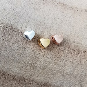 Silber Herz Perle für Halskette oder Armband 925 Sterling Silber . Silber+Gold+Rosé
