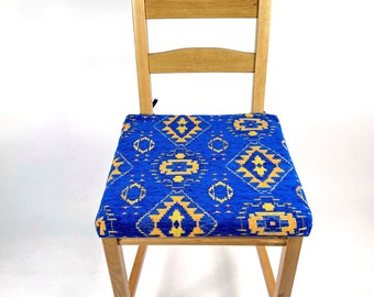 Kilim Designed Chair Cover Custom Made Chair Pad Ethnic Patterned Dining Table Decor Traditional Home Decorative Bench Armchair Pad