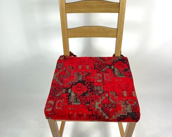 Fodera per sedia progettata da Kilim Cuscino per sedia su misura Decorazione per tavolo da pranzo con motivi etnici Cuscino per poltrona da panca decorativo per la casa tradizionale