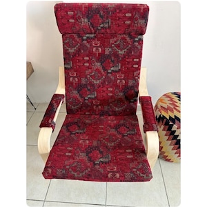 Kilim Designed Poang Armchair Cover Custom Made Ethnic Pattern Poäng Seat Pads Cover Ikea Poang Chair Slipcover with Armrest Pads ONLY COVER