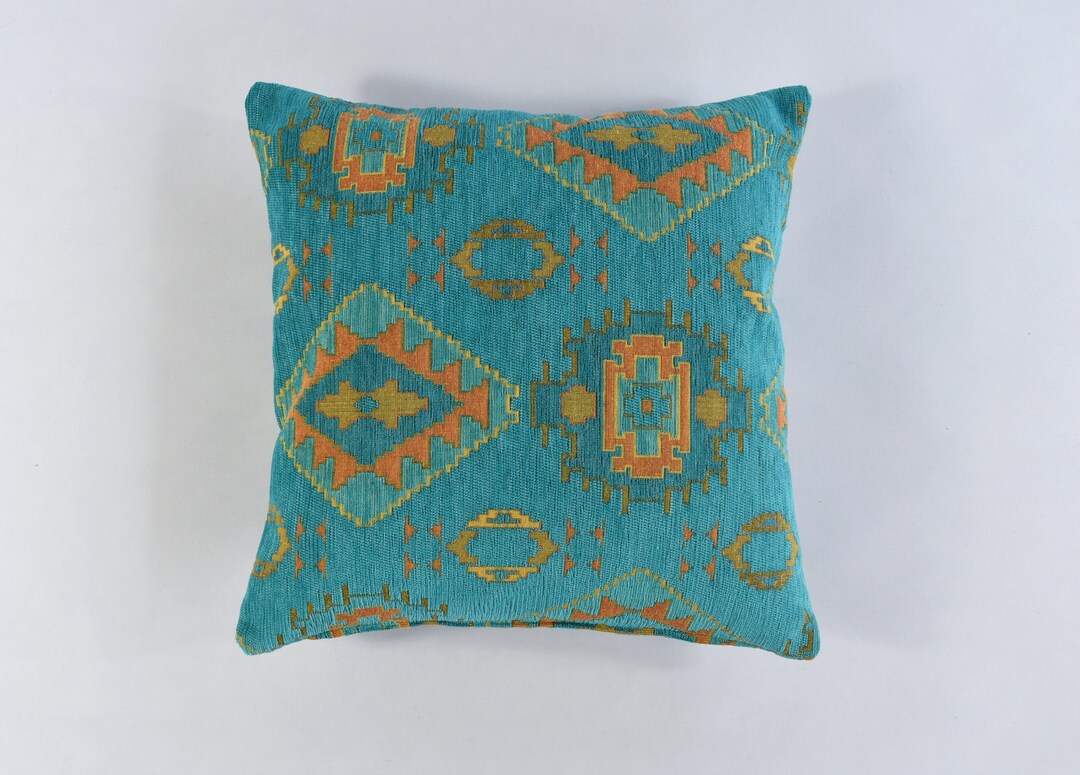 Kilim Pillow Cover, Ethnic Pillow, Throw Pillow, Turquoise Pillow