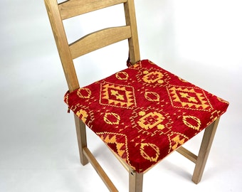 Kilim Designed Chair Cover Custom Made Chair Pad Ethnic Patterned Dining Table Decor Traditional Home Decorative Bench Armchair Pad