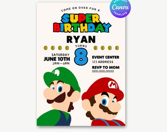 Free Printable Mario Invitation Template – FR…