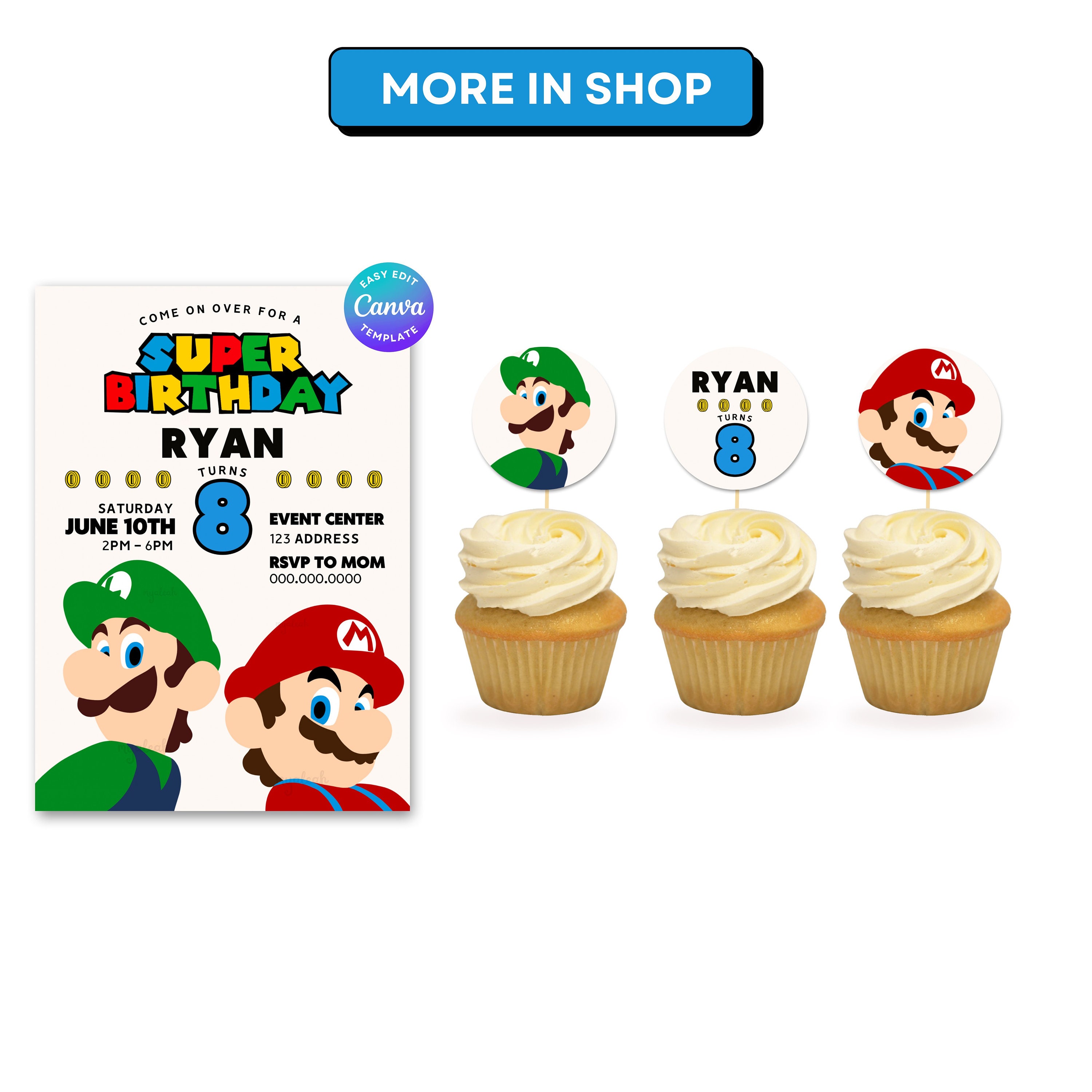 Mario Thank You Tags Super Mario Birthday Super Mario Brothers Super ...