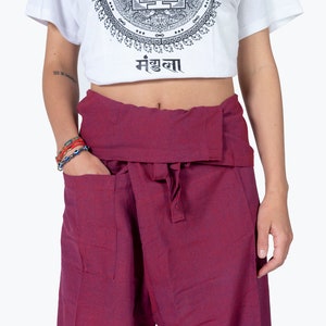 100% Hand Made Cotton Thai Fisherman pants loose-fitting men & women Khadi pants Boho Hippie Style Fisher Man Pants Made in Nepal Bild 4