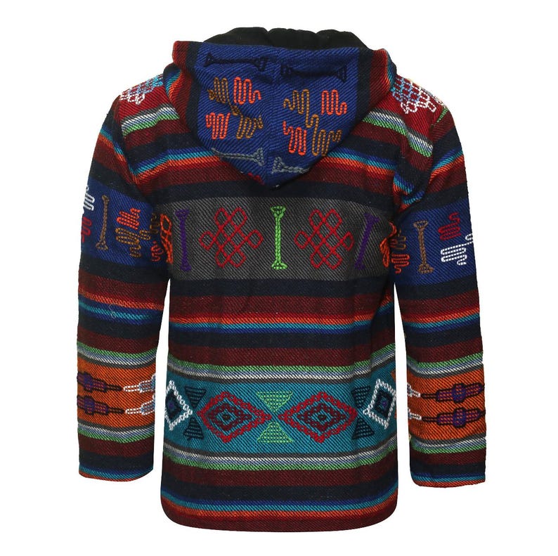 Chaqueta de forro polar Bhutani hecha a mano - Diseño bohemio hippie - Ropa informal - Diseño transpirable - Chaqueta unisex imagen 3