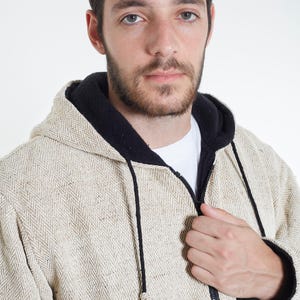 Hennepjas - Handgemaakt en milieuvriendelijk, traditionele mix van katoen en hennep, gemaakt in Nepal - Biologische hennepjas - Warme en comfortabele hennepjas