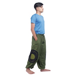 Unisex Free Size Supercomfortabele en lichtgewicht groene broek Ademende broek - Hippie-ontwerp - perfect voor buiten - casual broek