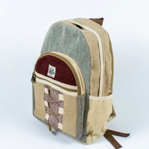Mochila de cânhamo multicolorida - Mochila de cânhamo orgânica ecológica para laptop - Feito à mão no Nepal