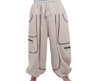 Beige Colour - Super comfy  light weight pants - Heavy Cotton - Breathable - Hippie design - perfect for outdoor - casual wear