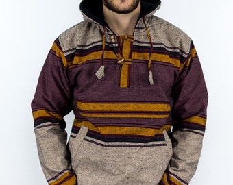 Polar Shyma Unisex Hoodie - Bohemian Style - Traditional Nepalese Fabric - Ethically Handmade Hippie Hoodie at Himanepal