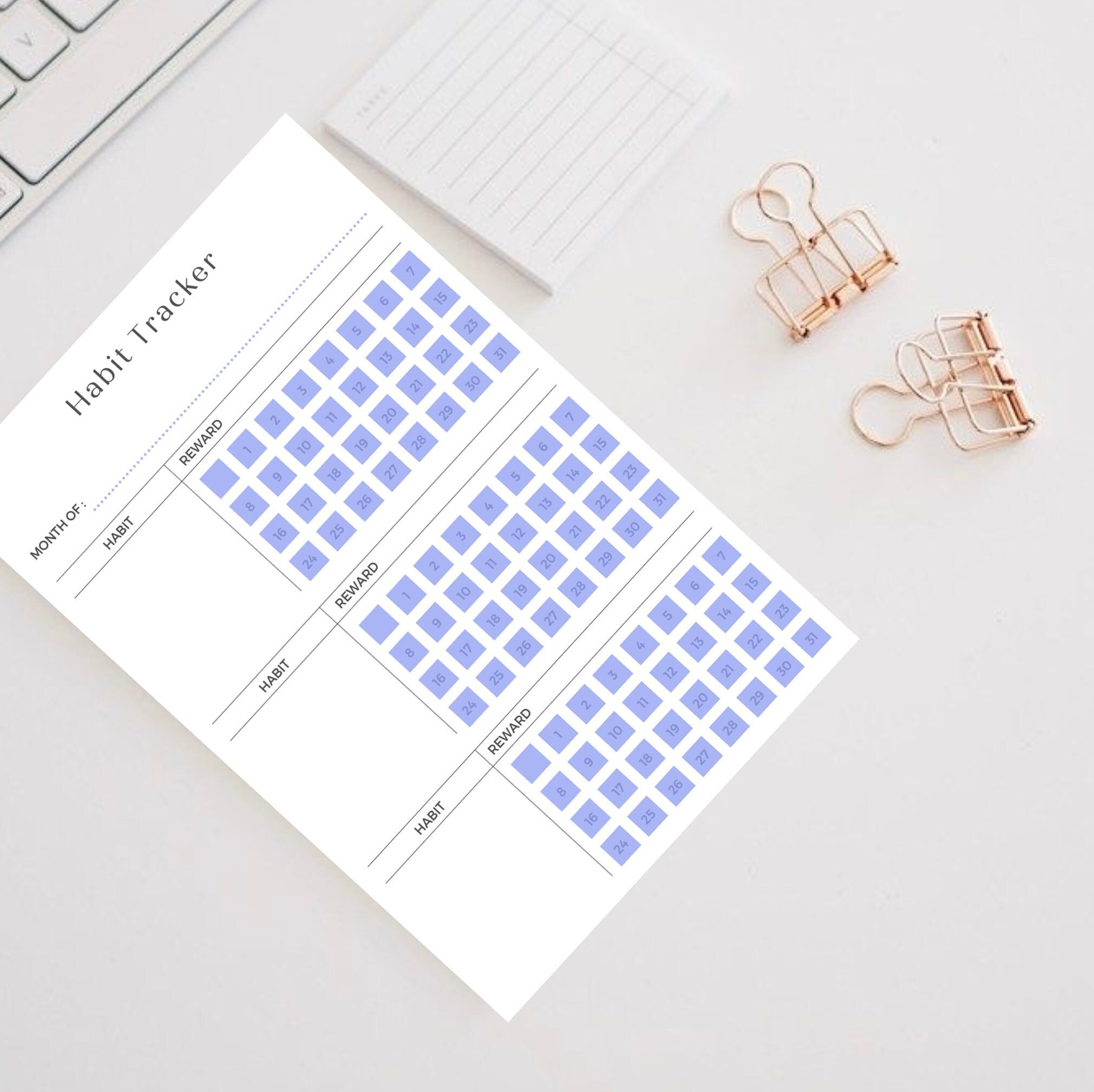 Tracker Pdf Format Habit Tracker Printable PDF File, A4 Format, Monthly Tracker Monthly ...
