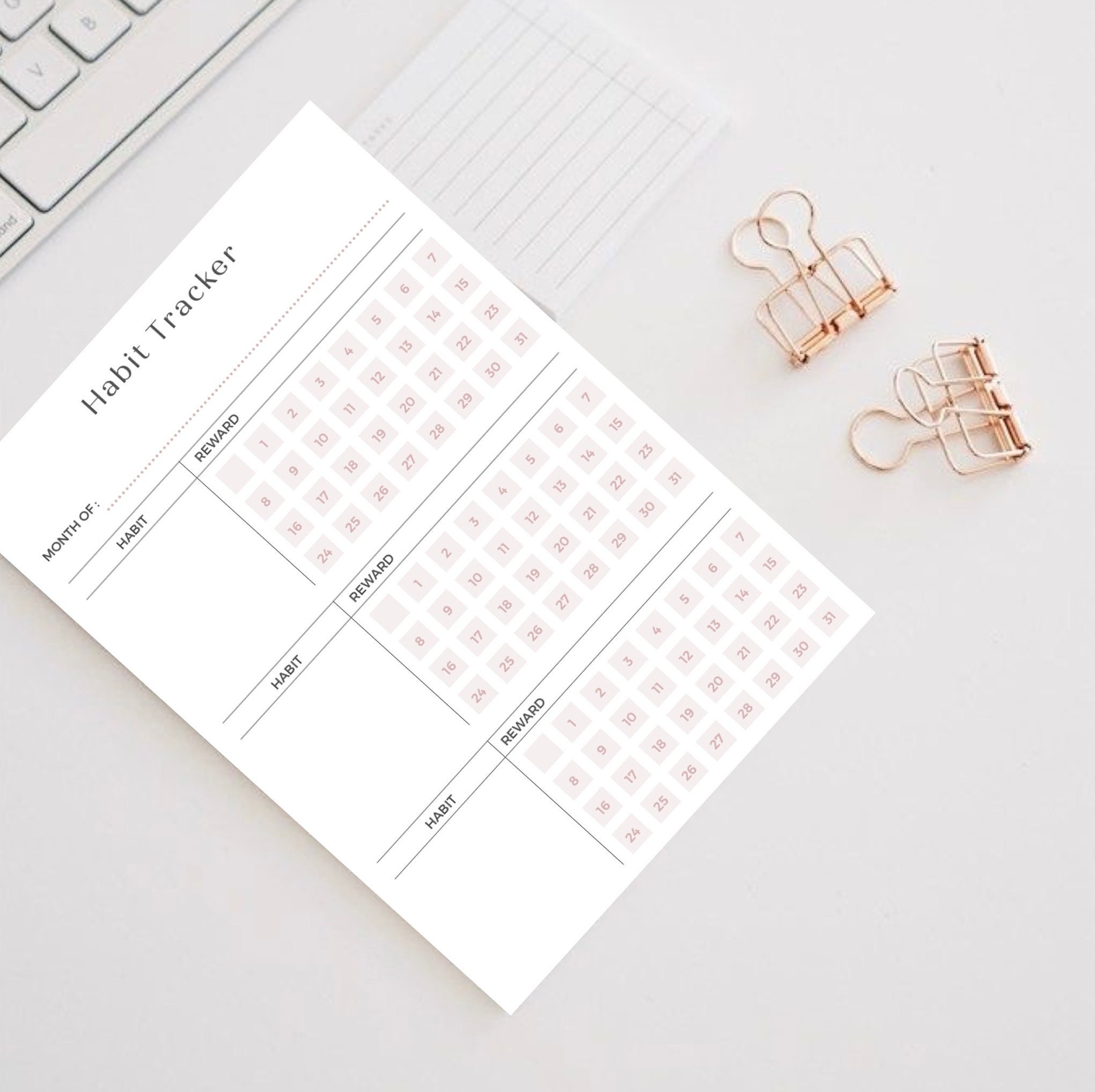 Tracker Pdf Format Habit Tracker Printable PDF File, A4 Format, Monthly Tracker Monthly ...