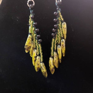 Spotted Banana Dangle Fringe Earrings