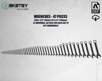 Perfiles de herramientas de llave inglesa Archivos DXF de corte láser de plasma