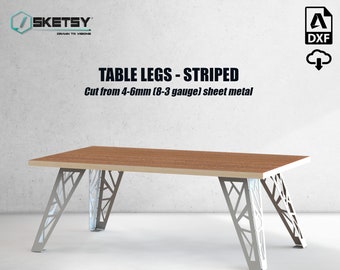 Striped styled table legs DXF file for CNC laser/plasma cutting