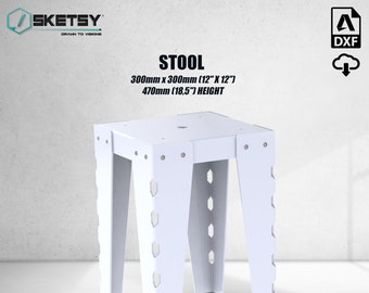 Metal stool diy DXF file plasma laser cut file