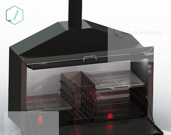 Archivos DXF y lista de materiales para barbacoa/ahumador incorporado