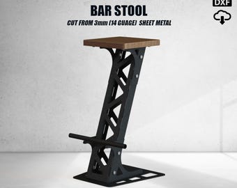 Barkruk Digitaal dxf-bestand in industriële stijl