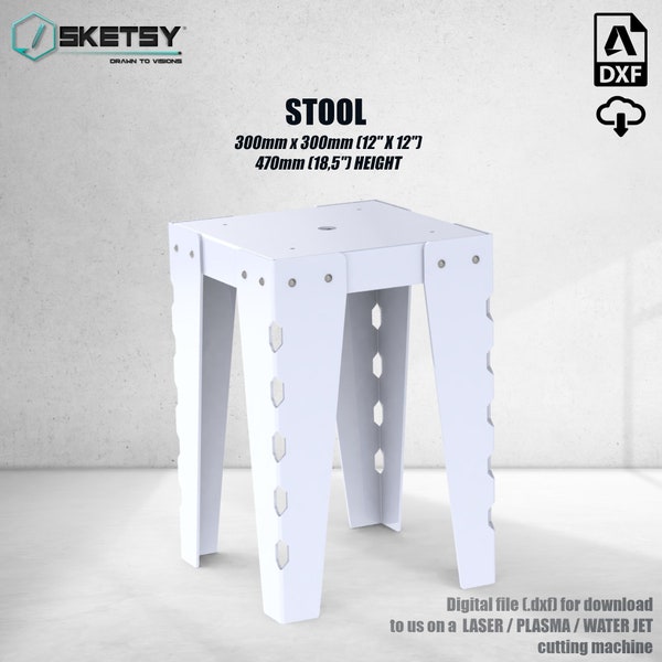 Metal stool diy DXF file plasma laser cut file