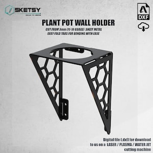 3 in 1 package Pot plant holders - wall mount - hex - DXF digital file