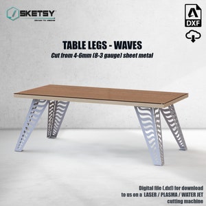 Wave styled table legs DXF file for CNC laser/plasma cutting