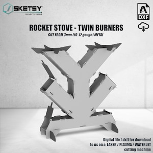 Dual Rocket Stove - CNC Digital File DXF