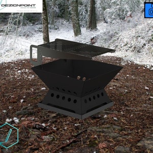 Fire Pit with height adjustable grill and base pan - DIGITAL DXF File for Plasma/Laser Cutting