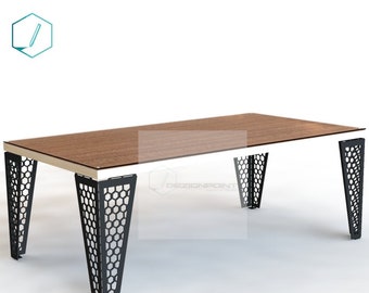 Archivo DXF de patas de mesa modernas hexagonales rectas para corte CNC por láser/plasma