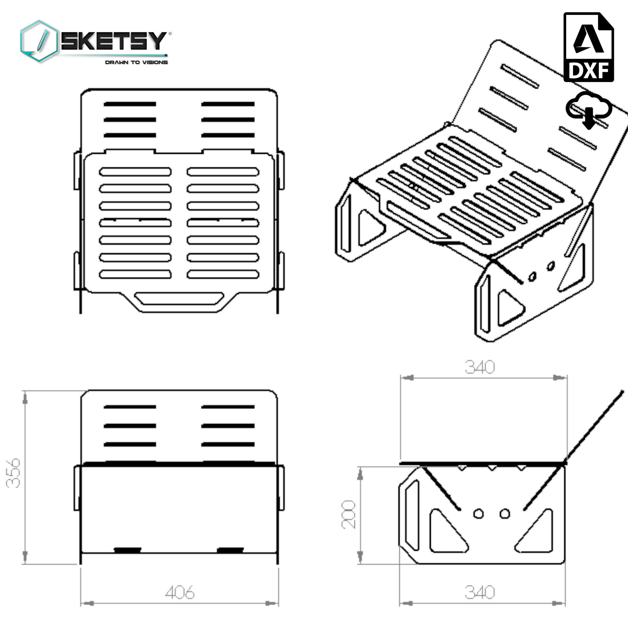 Mini Collapsible Fire Pit BBQ Dxf Files - Etsy