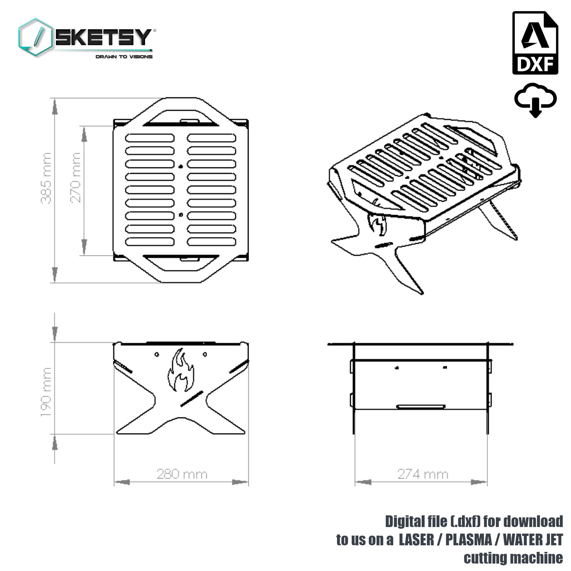 Mini Fire Pit Dxf Files - Etsy