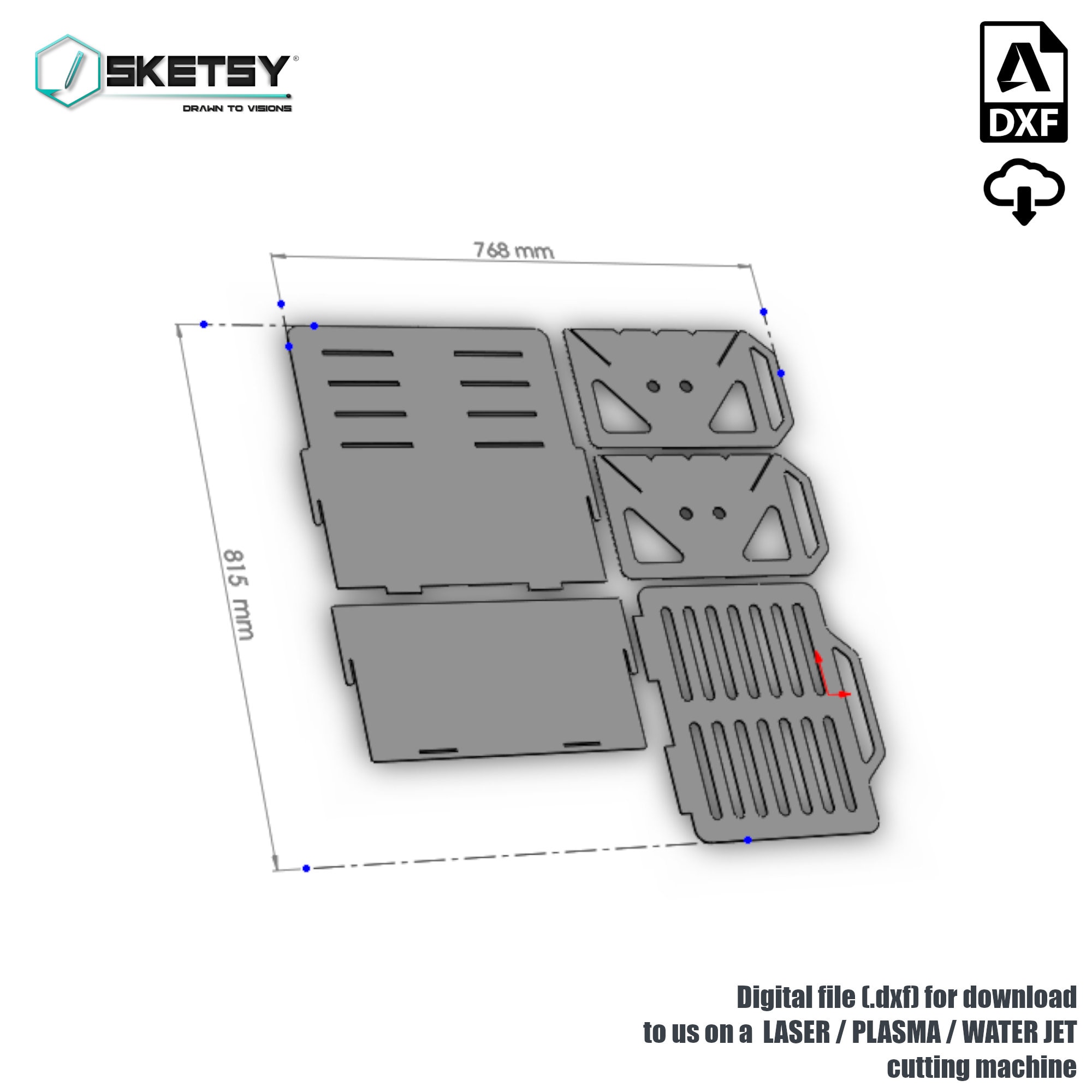 Mini Collapsible Fire Pit BBQ Dxf Files - Etsy